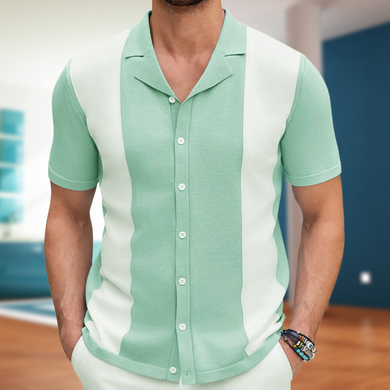 Diego - Stylish button stripe polo shirt