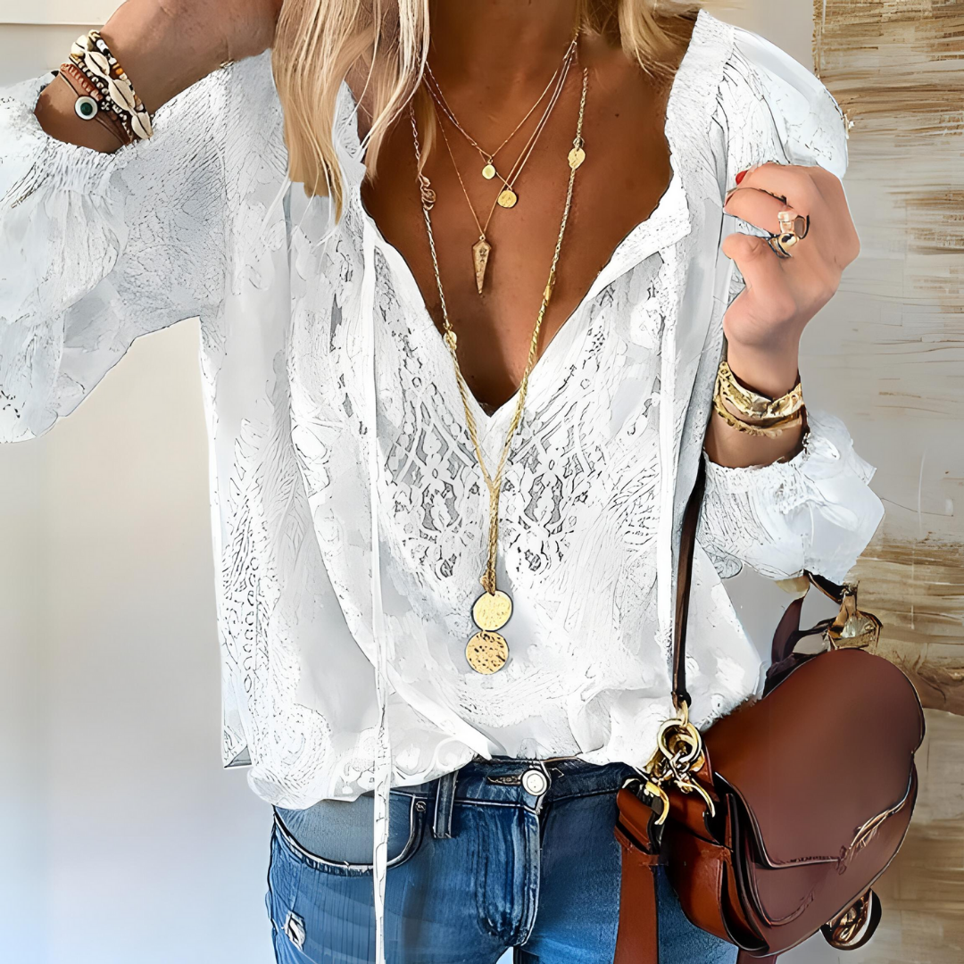 Sandra | Crocheted Boho Blouse