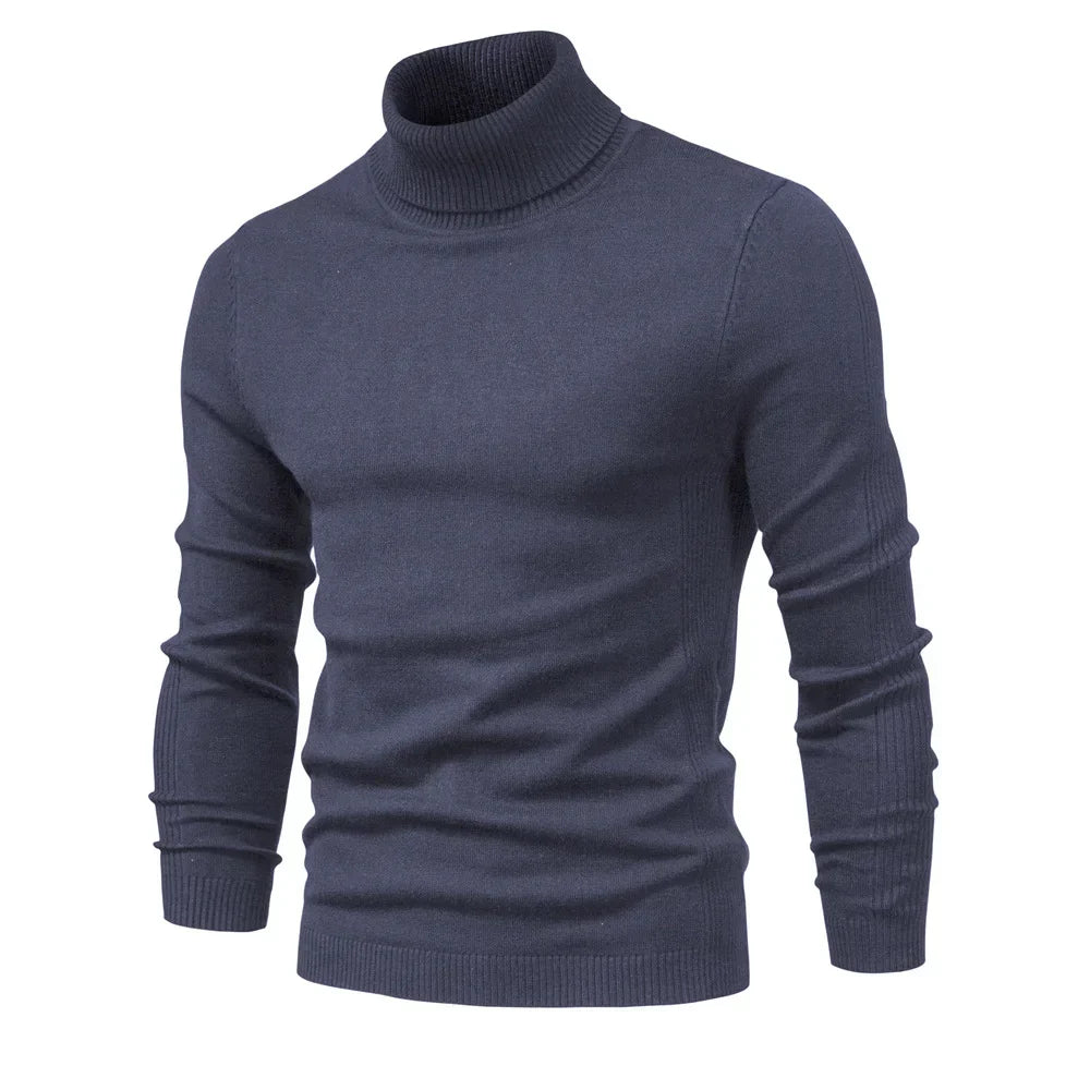 Carlo -  Casual Solid Color Turtleneck Sweater
