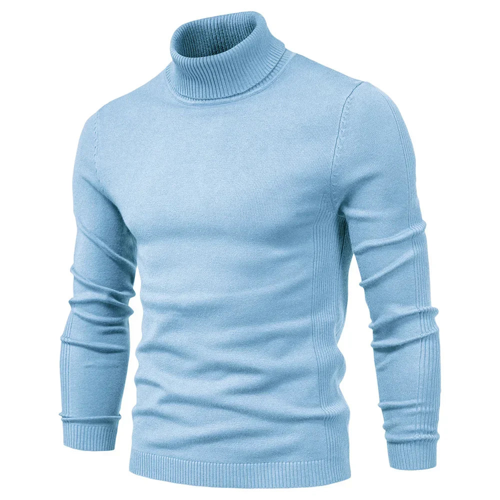 Carlo -  Casual Solid Color Turtleneck Sweater