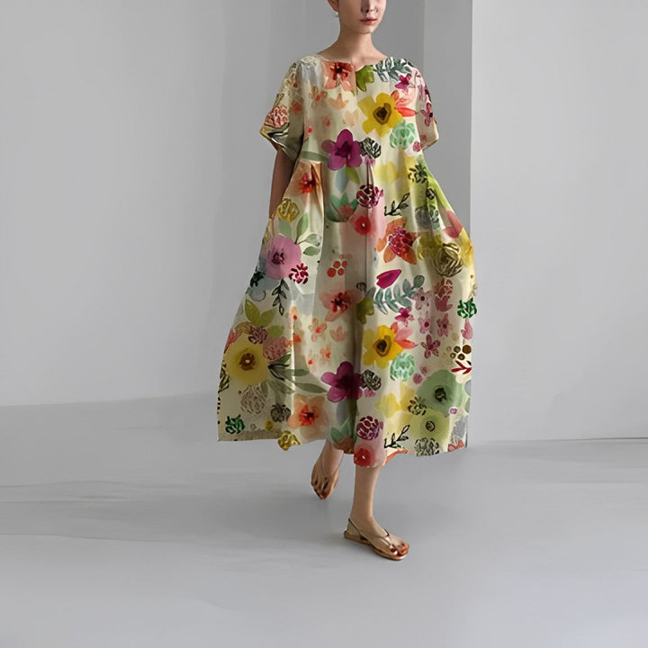 Jolanda  - Boho floral dress - Wide dress - Spring