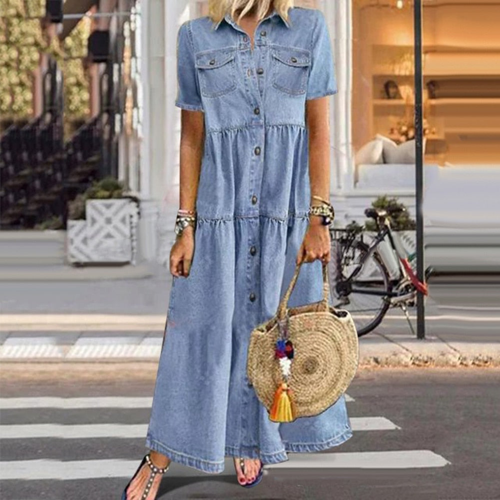 Sanna | classic slimming denim dress
