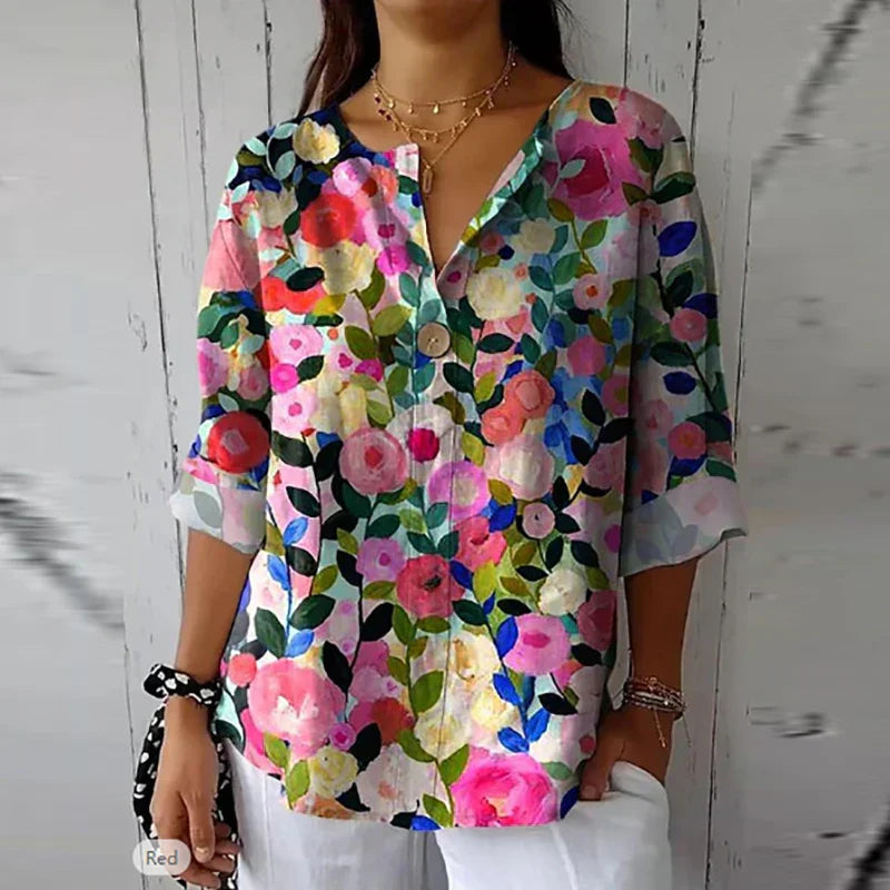 Isabella - Casual Blouse with Floral Print