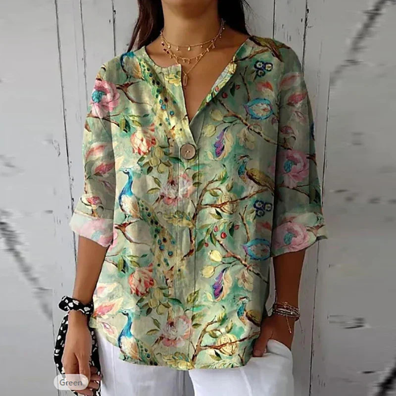 Isabella - Casual Blouse with Floral Print