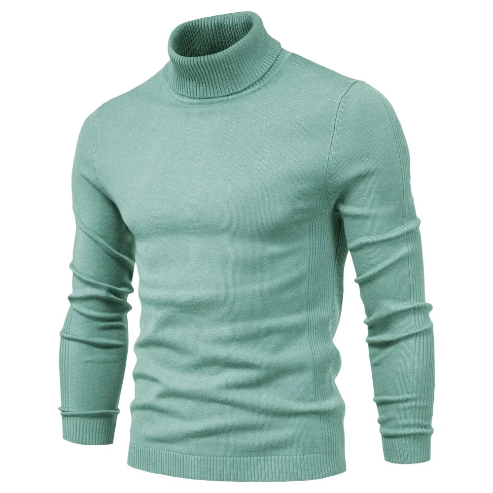 Carlo -  Casual Solid Color Turtleneck Sweater